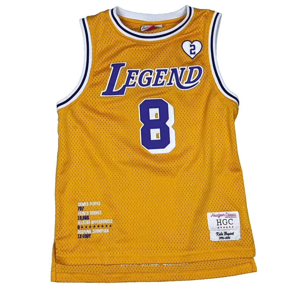 Headgear Classic Kids Jersey Kobe Bryant Medium Yellow #8 Legend #24 Mamba - Picture 2 of 14